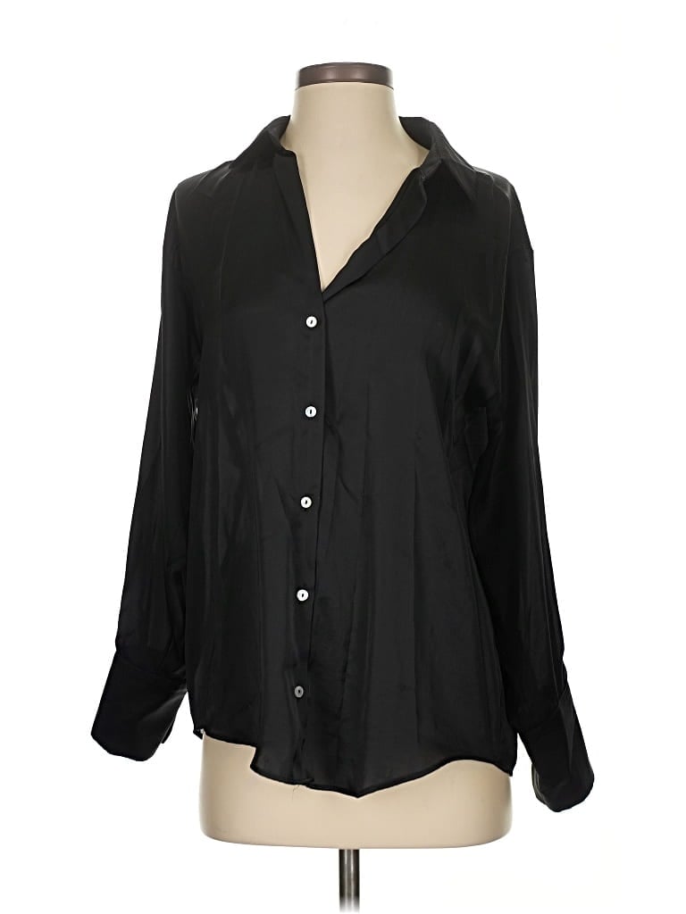ZARA Pre-owned 3/4 Sleeve Blouse In Black