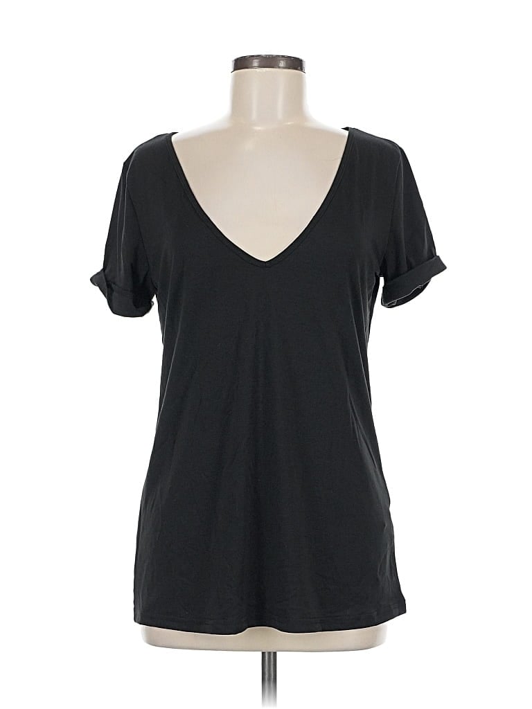 Pre-owned Beyove Short Sleeve Top Black V Neck Tops