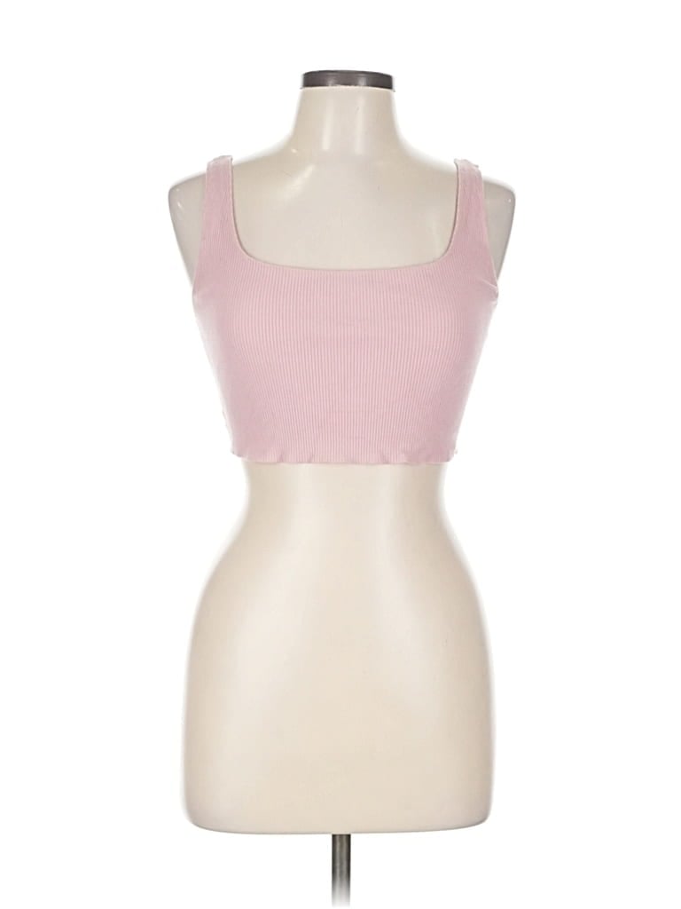 Pre-owned Lulus Tank Top Pink Sweetheart Neckline Tops