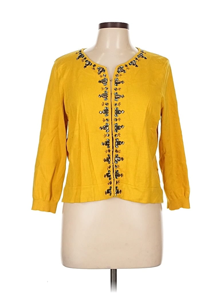 STYLE & CO Pre-owned Cardigan Sweater In Yellow