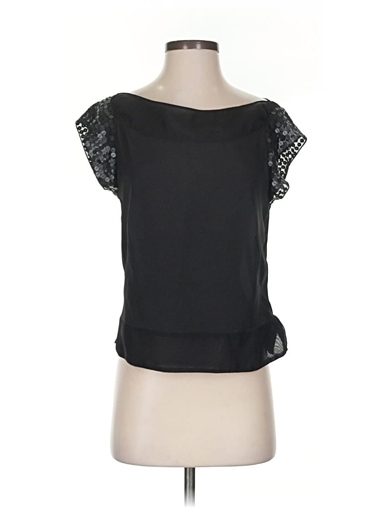 Pre-owned Silence And Noise Short Sleeve Top Black Sweetheart Neckline Tops