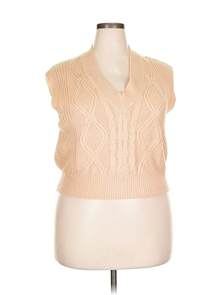 Pre-owned Shein Curve Sweater Vest In Brown