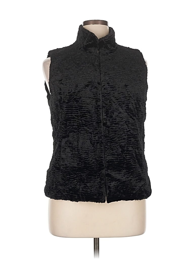 Pre-owned Assorted Brands Faux Fur Vest In Black