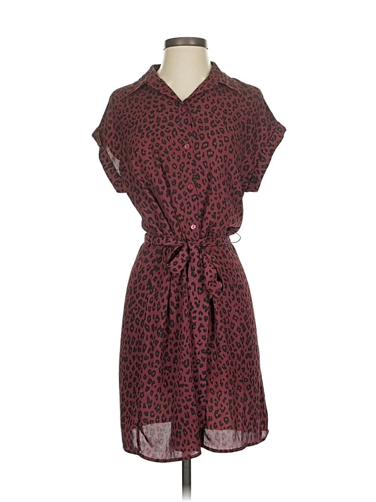 Pre-owned Fortune + Ivy Casual Dress In Burgundy