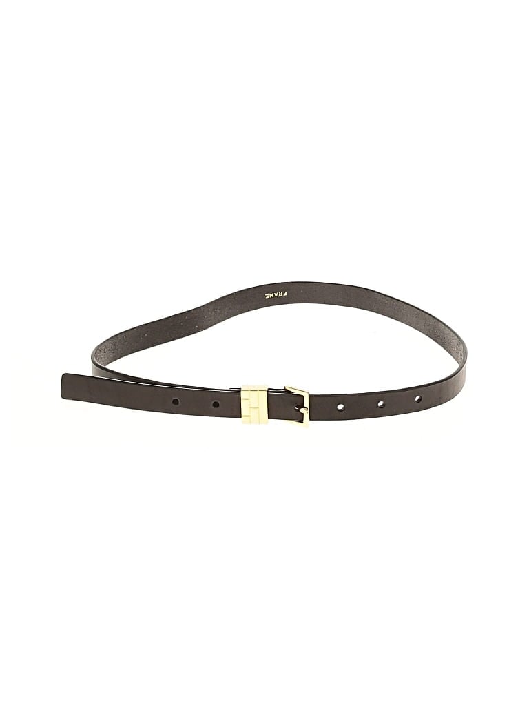 Pre-owned Frame Leather Belt In Black