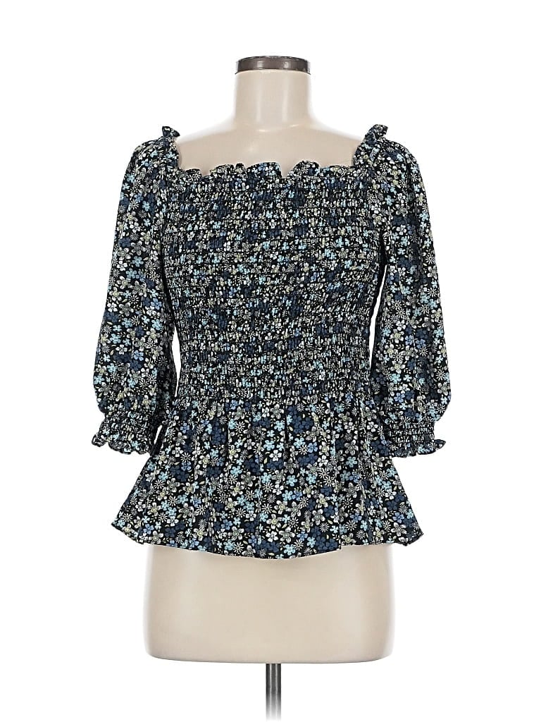 Pre-owned Max Studio 3/4 Sleeve Blouse In Blue