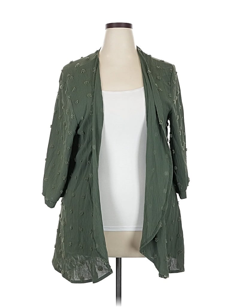 Pre-owned Assorted Brands Cardigan Sweater In Green