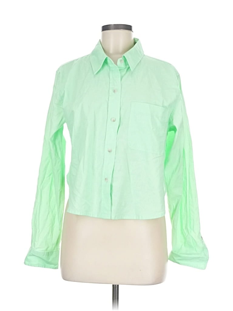 Pre-owned Universal Thread Long Sleeve Button Down Shirt In Green