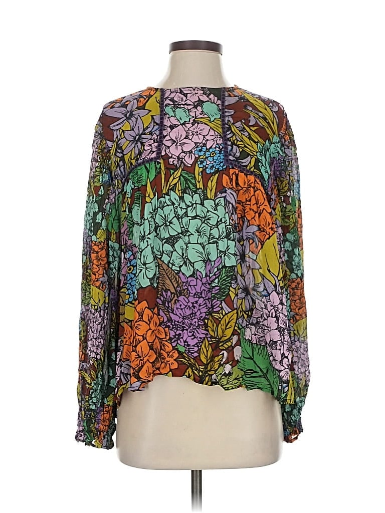 Pre-owned Blank London Long Sleeve Blouse In Green