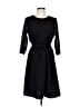 Iris & Ink 100% Polyester Solid Black Casual Dress Size 10 - photo 1