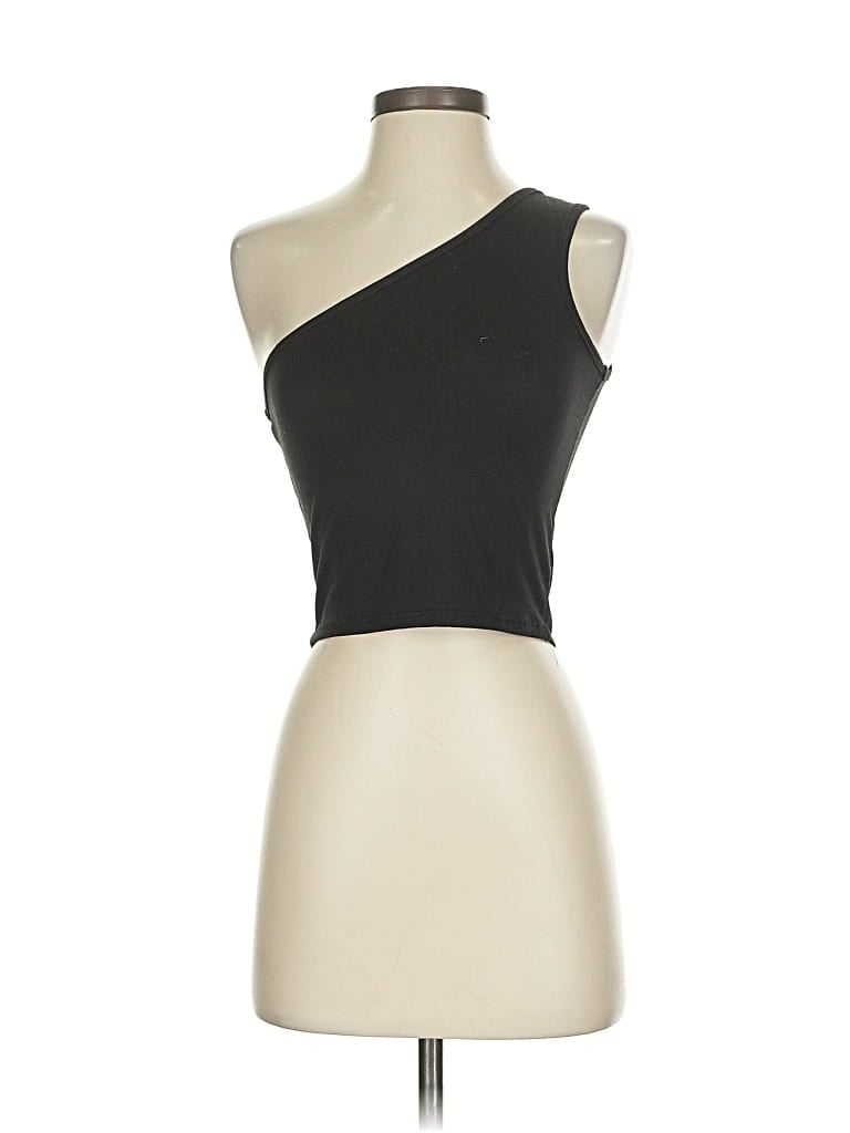 Pre-owned Olivia Rae Sleeveless Top Black One Shoulder Neckline Tops