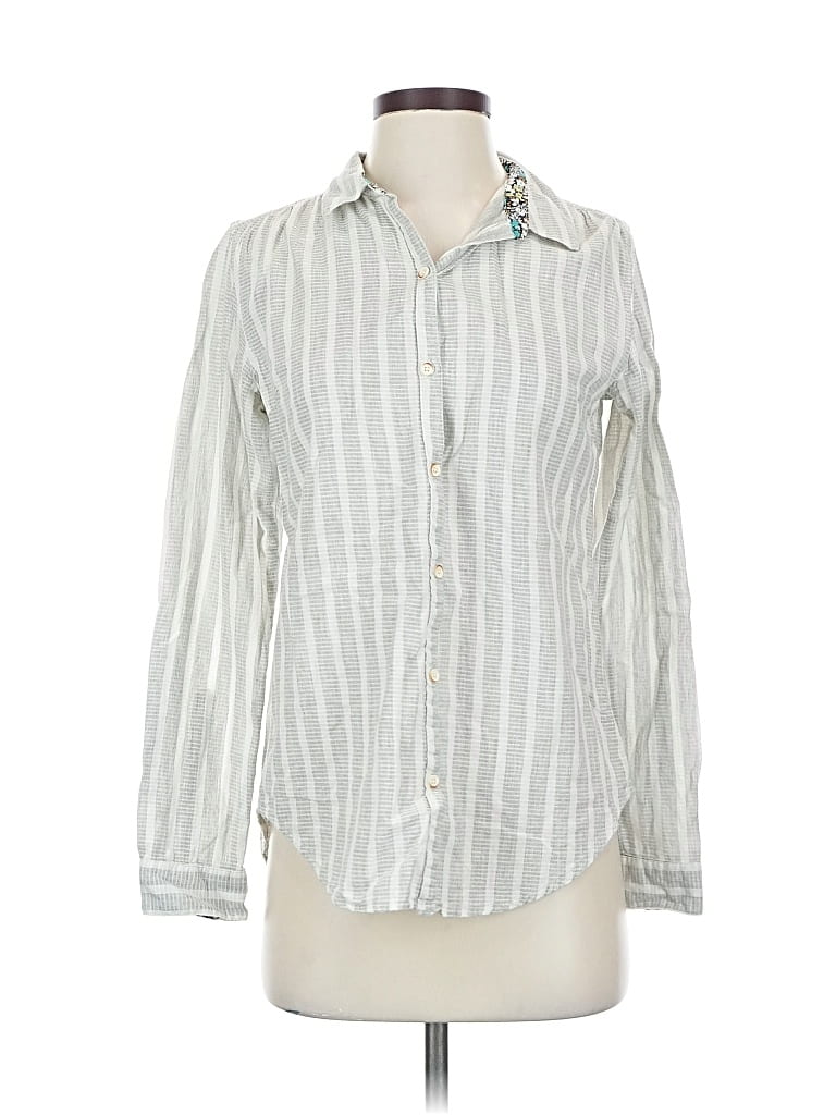 Pre-owned Isabella Sinclair Long Sleeve Button Down Shirt In Silver