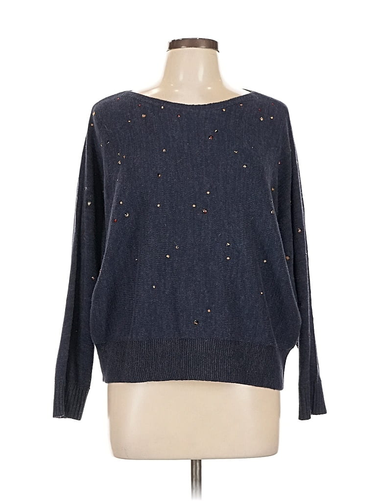 Pre-owned Nic + Zoe Pullover Sweater In Blue