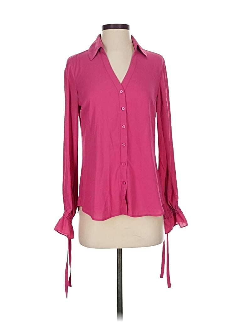 Pre-owned Express Long Sleeve Blouse In Pink