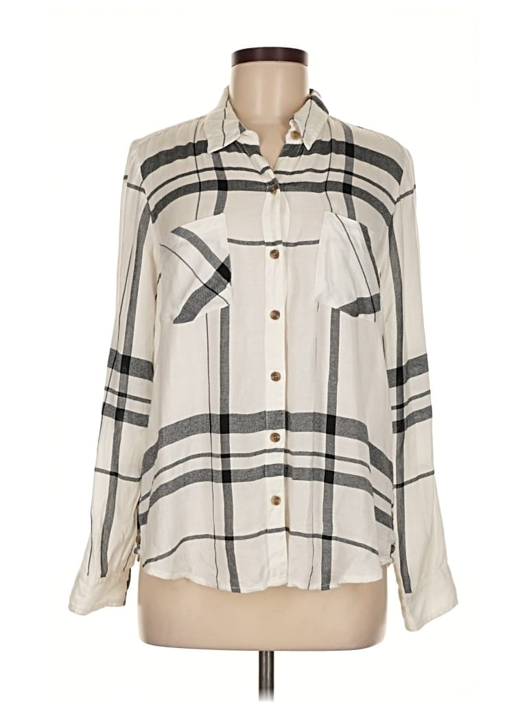 Pre-owned Lucky Brand Long Sleeve Button Down Shirt In White