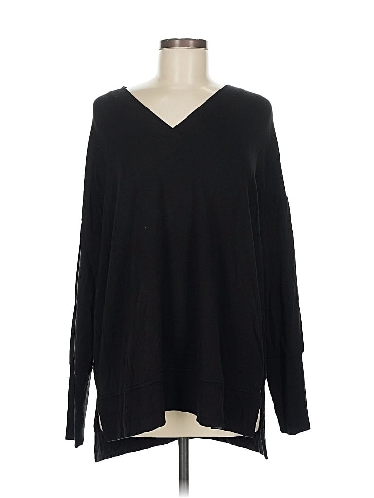 Pre-owned Lou & Grey Pullover Sweater In Black