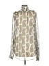 Topshop 100% Polyester Paisley Ivory Tan Long Sleeve Blouse Size 8 - photo 2