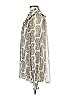 Topshop 100% Polyester Paisley Ivory Tan Long Sleeve Blouse Size 8 - photo 5