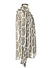 Topshop 100% Polyester Paisley Ivory Tan Long Sleeve Blouse Size 8 - photo 4