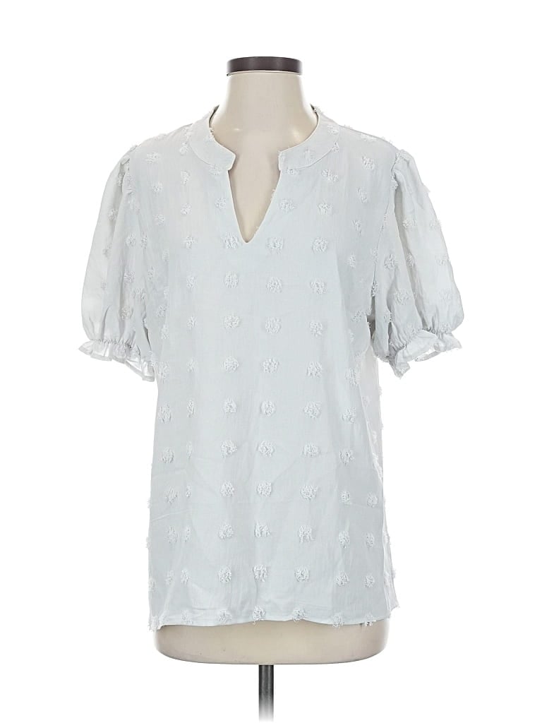 Pre-owned Blooming Jelly Short Sleeve Blouse In Silver