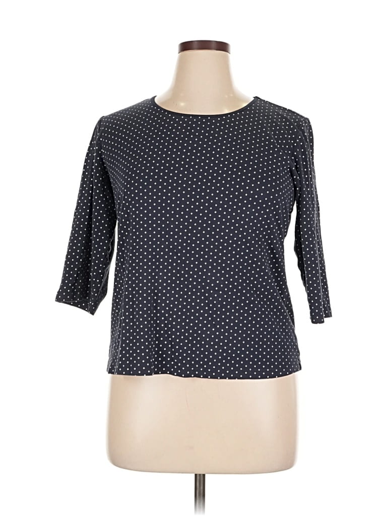 Pre-owned Christopher & Banks 3/4 Sleeve T-shirt In Blue