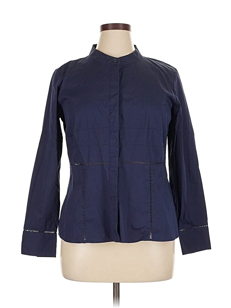 Pre-owned Donna Karan 3/4 Sleeve Blouse In Blue