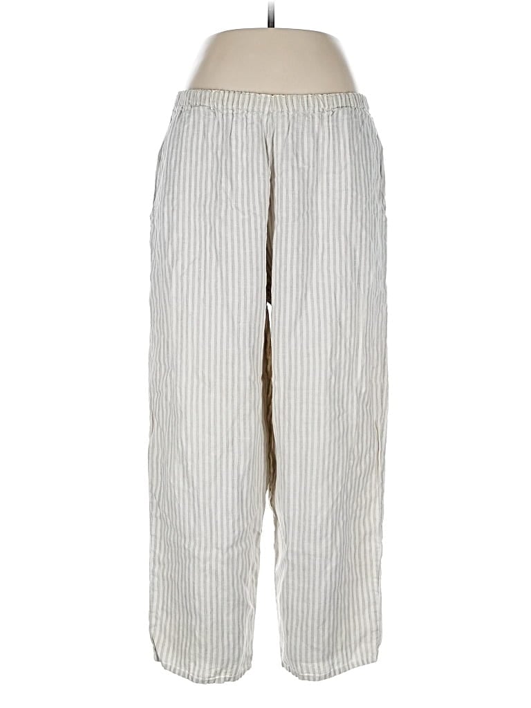 Pre-owned Flax Linen Pants In White