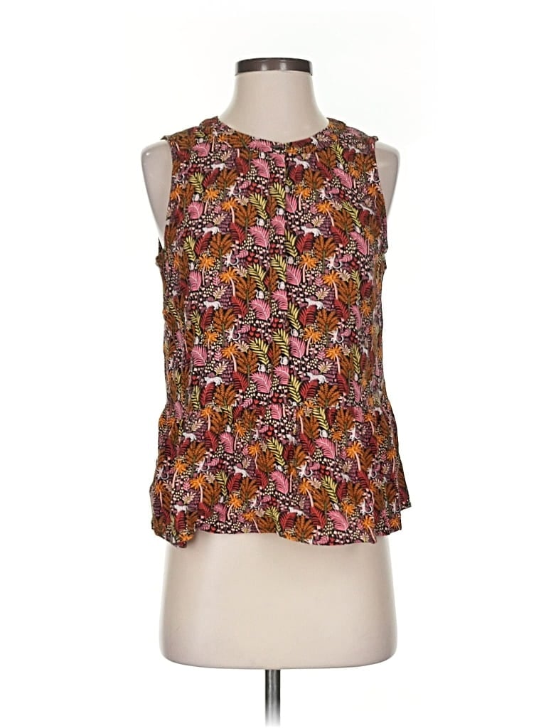 Pre-owned Ann Taylor Loft Sleeveless Blouse In Brown