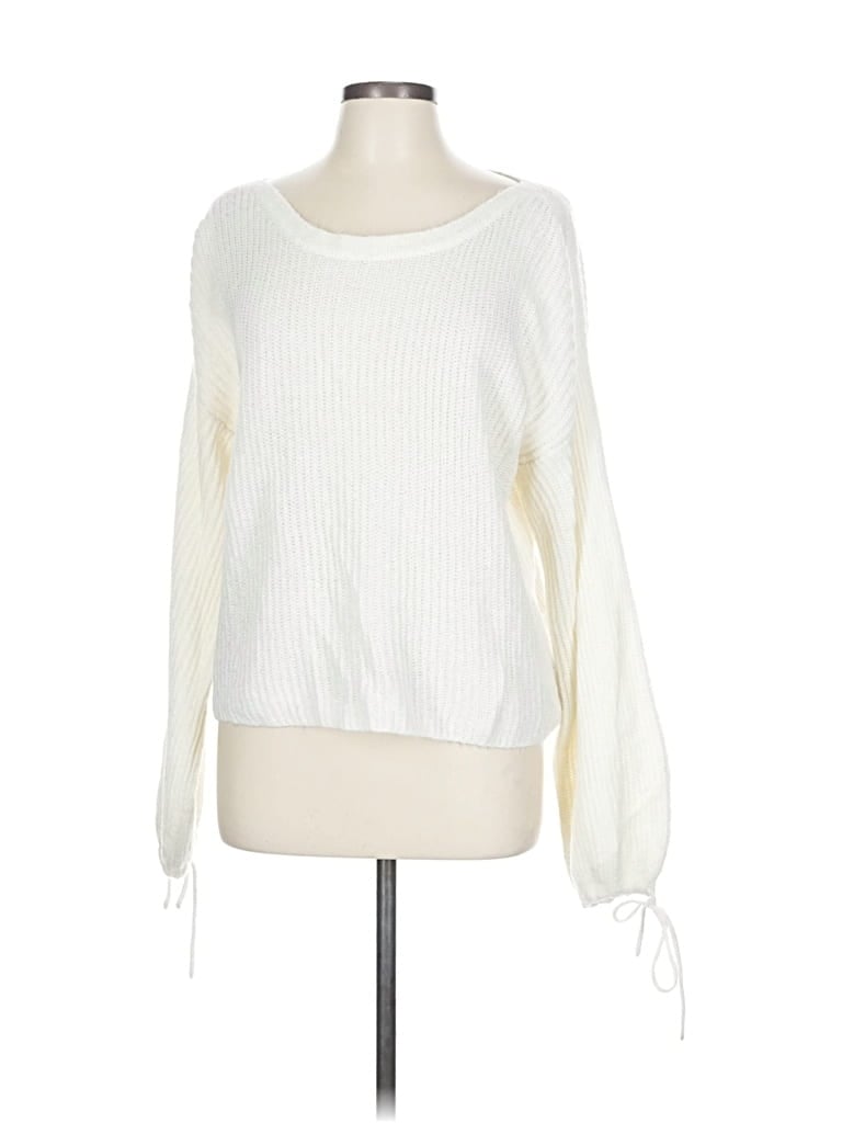 Pre-owned Ella Moss Pullover Sweater In White