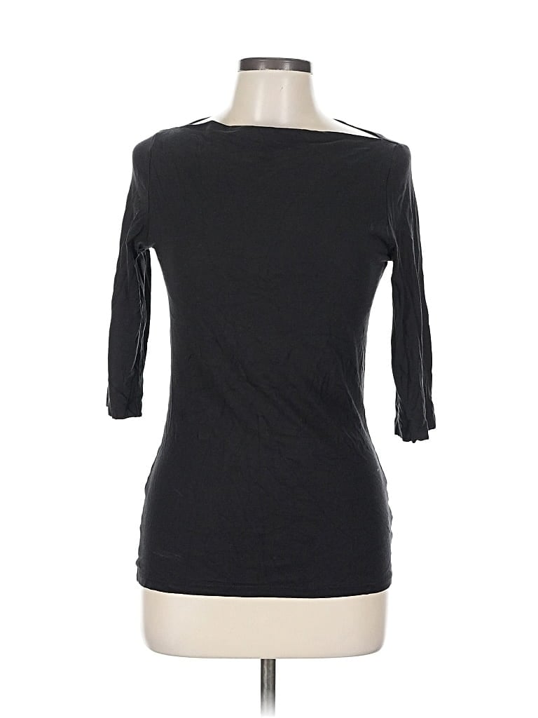 Pre-owned Kenar 3/4 Sleeve Top Black Boatneck Tops