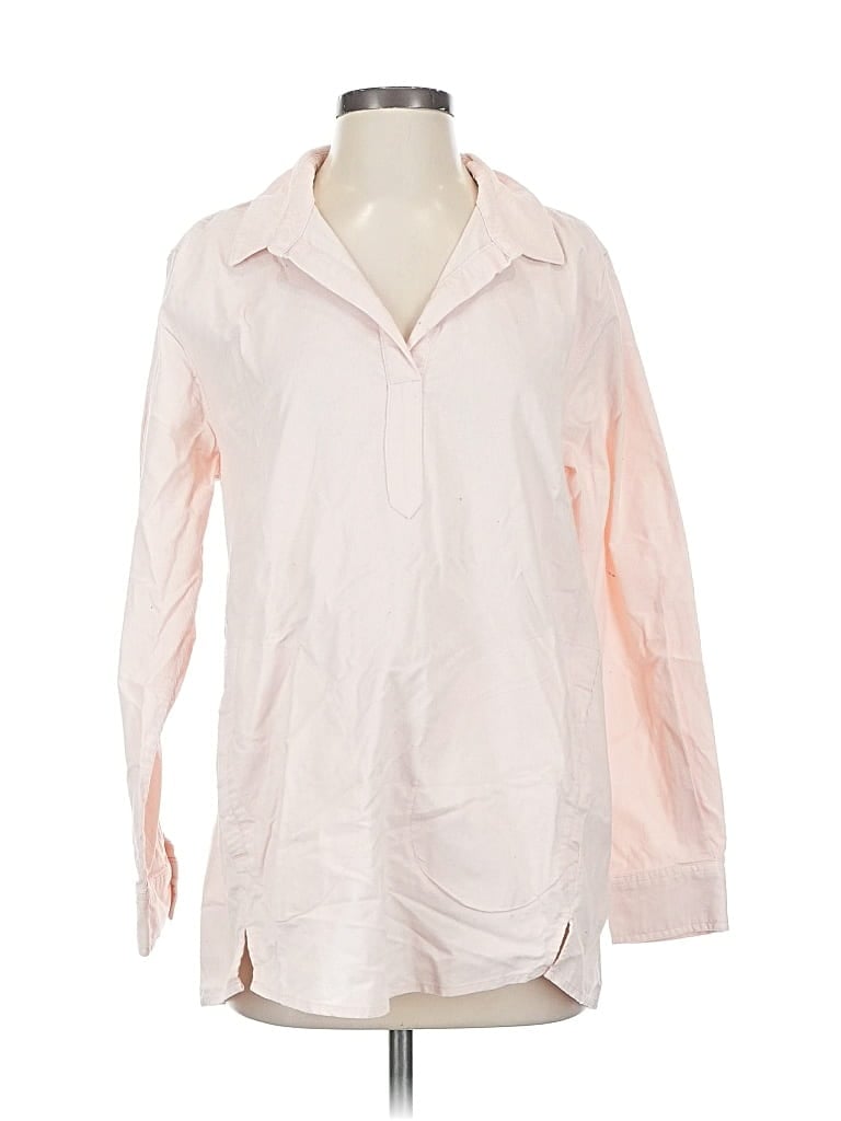 Pre-owned Garnet Hill Long Sleeve Blouse In Pink