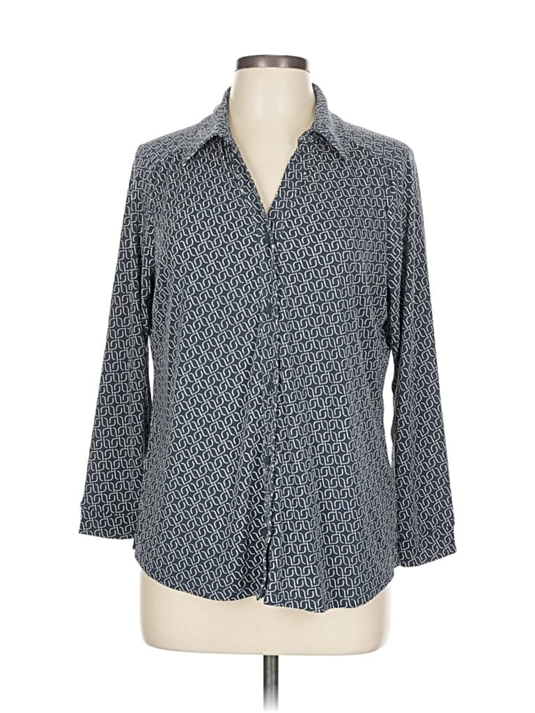 Pre-owned Adrianna Papell 3/4 Sleeve Blouse In Gray
