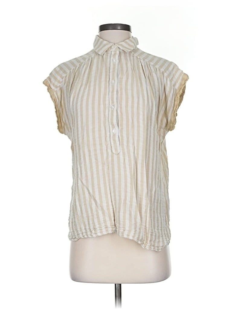 Pre-owned Ann Taylor Loft Outlet Short Sleeve Blouse In White