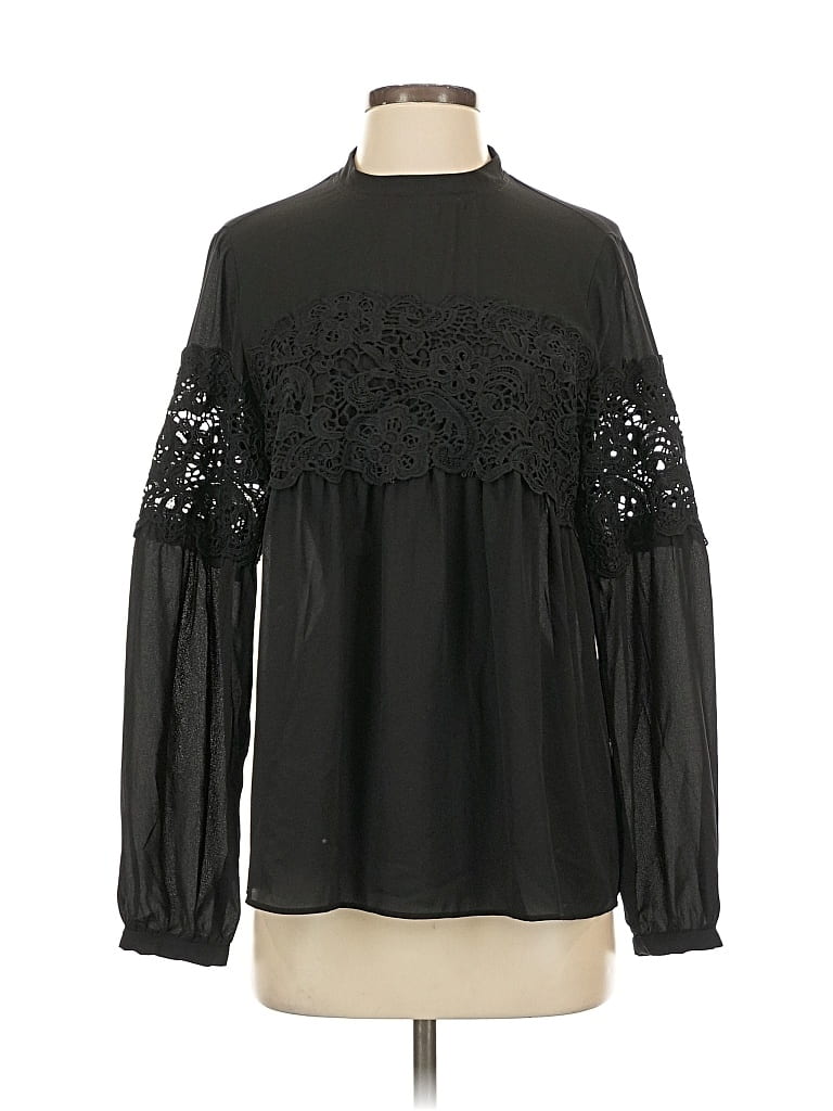 EXPRESS Pre-owned Long Sleeve Blouse In Black