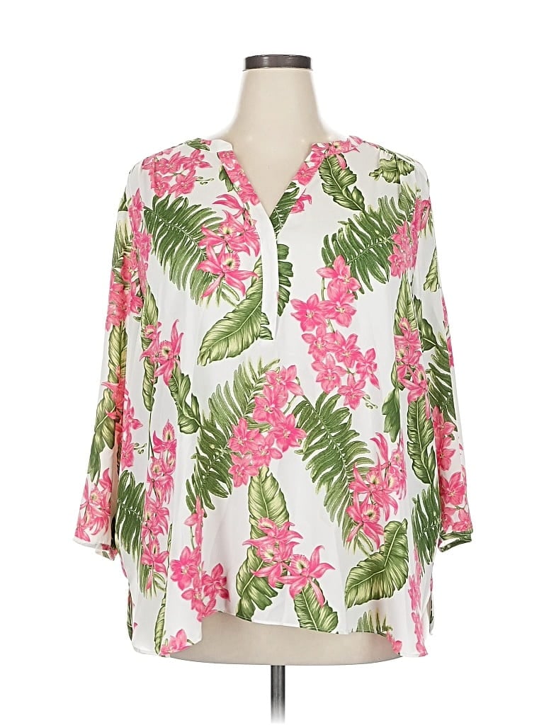 CURVES 360 BY NYDJ Pre-owned 3/4 Sleeve Blouse In Pink