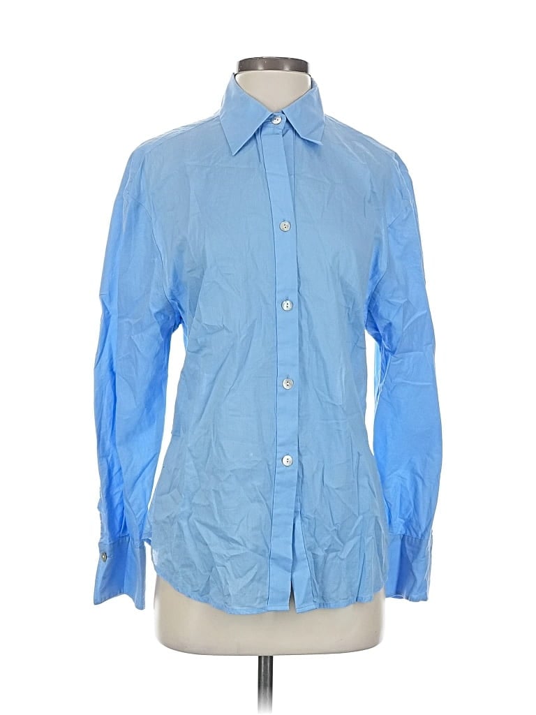 Pre-owned Vince Long Sleeve Button Down Shirt In Blue