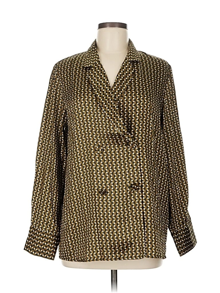 Pre-owned Banana Republic Factory Store Long Sleeve Blouse In Gold
