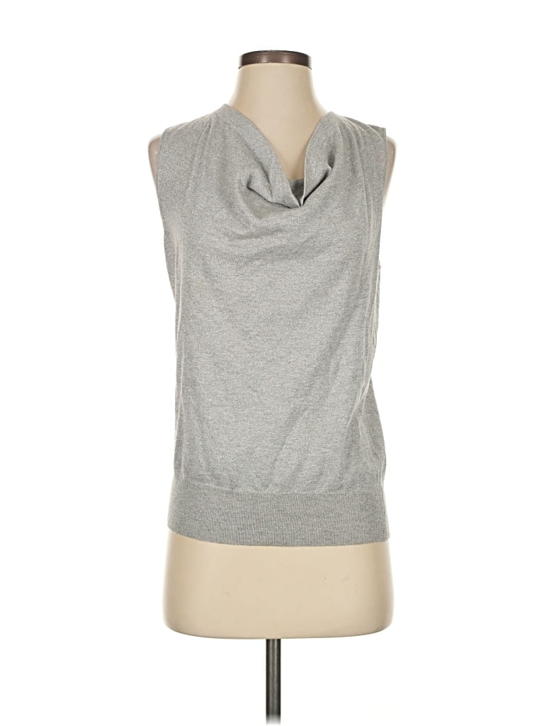 Pre-owned Ann Taylor Sleeveless Top Gray Cowl Neck Tops