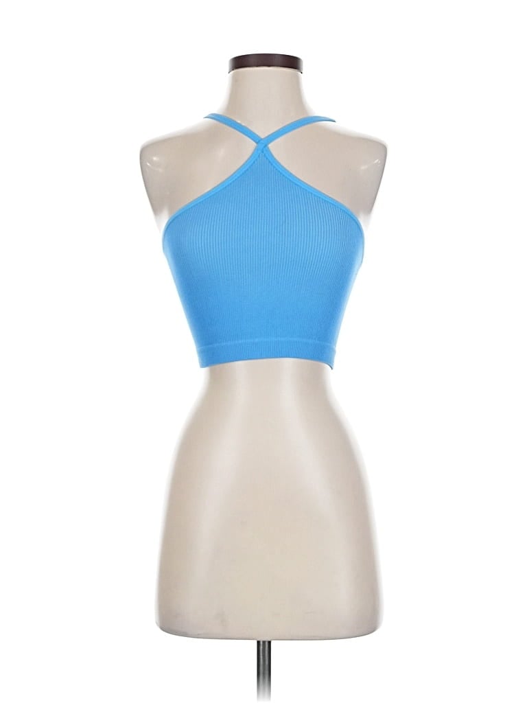 Pre-owned Colsie Tank Top Blue Halter Neckline Tops