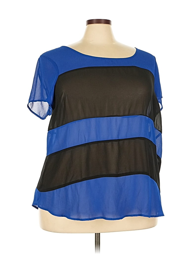 Pre-owned Torrid Short Sleeve Blouse In Blue