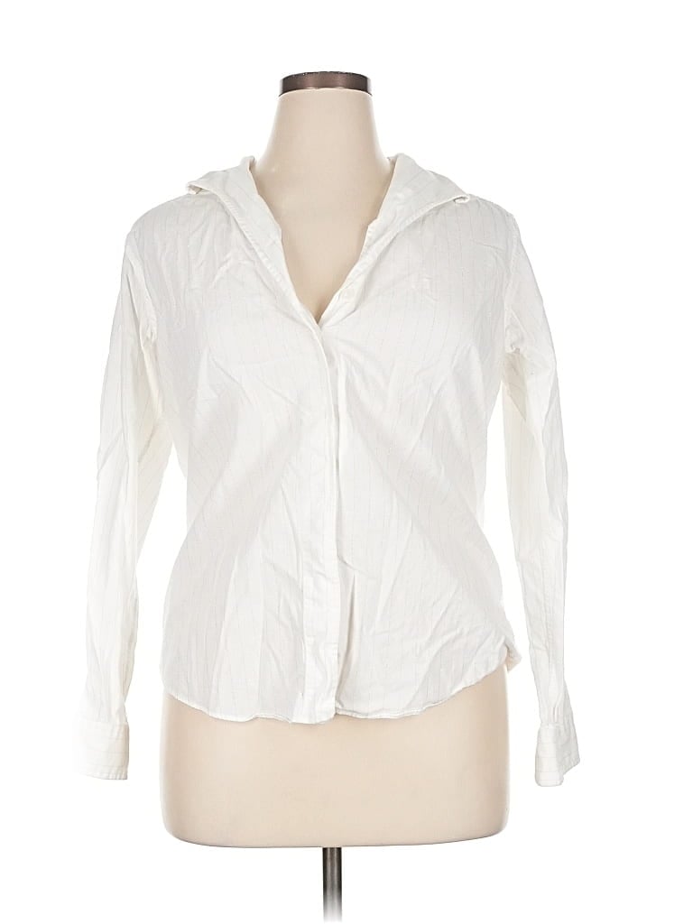 Pre-owned Assorted Brands Long Sleeve Blouse In White