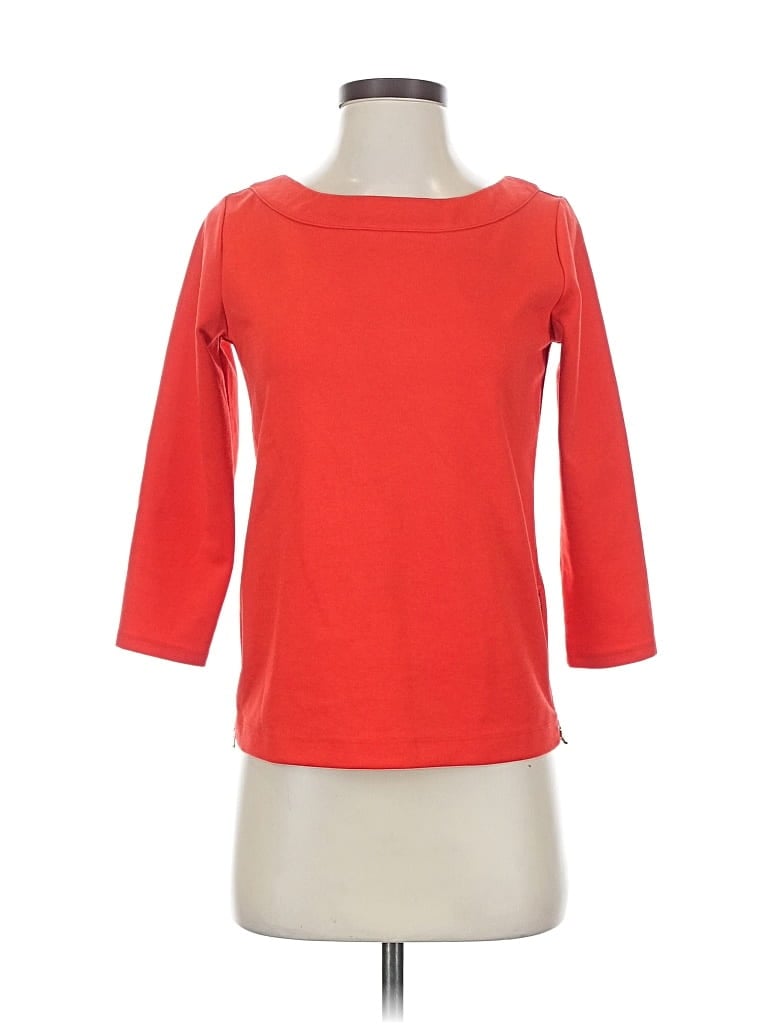 Pre-owned Ann Taylor 3/4 Sleeve Top Red Boatneck Tops