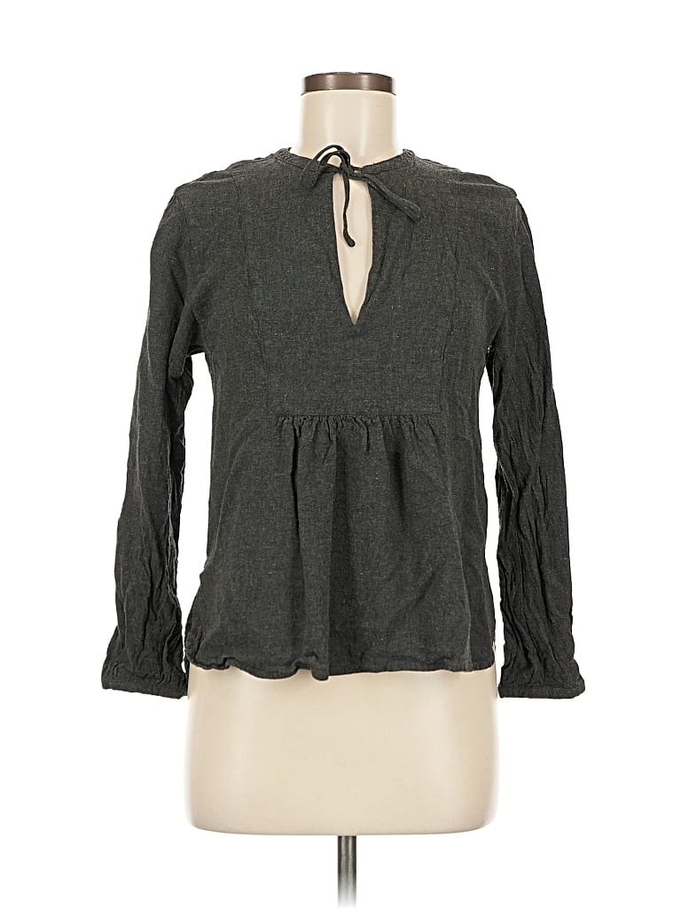 Pre-owned James Perse Long Sleeve Blouse In Gray