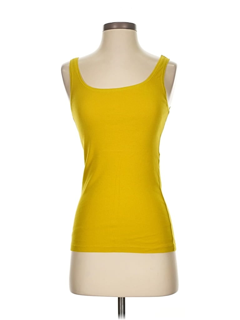 Pre-owned Ann Taylor Loft Tank Top Yellow Square Neckline Tops