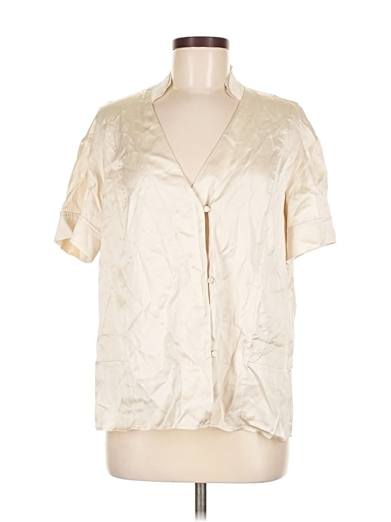 Pre-owned Banana Republic Short Sleeve Blouse In White