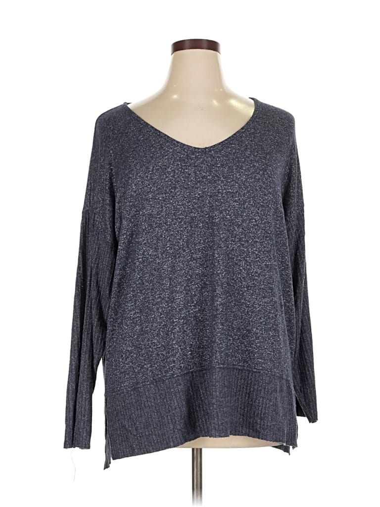 Pre-owned Per Se Pullover Sweater In Gray