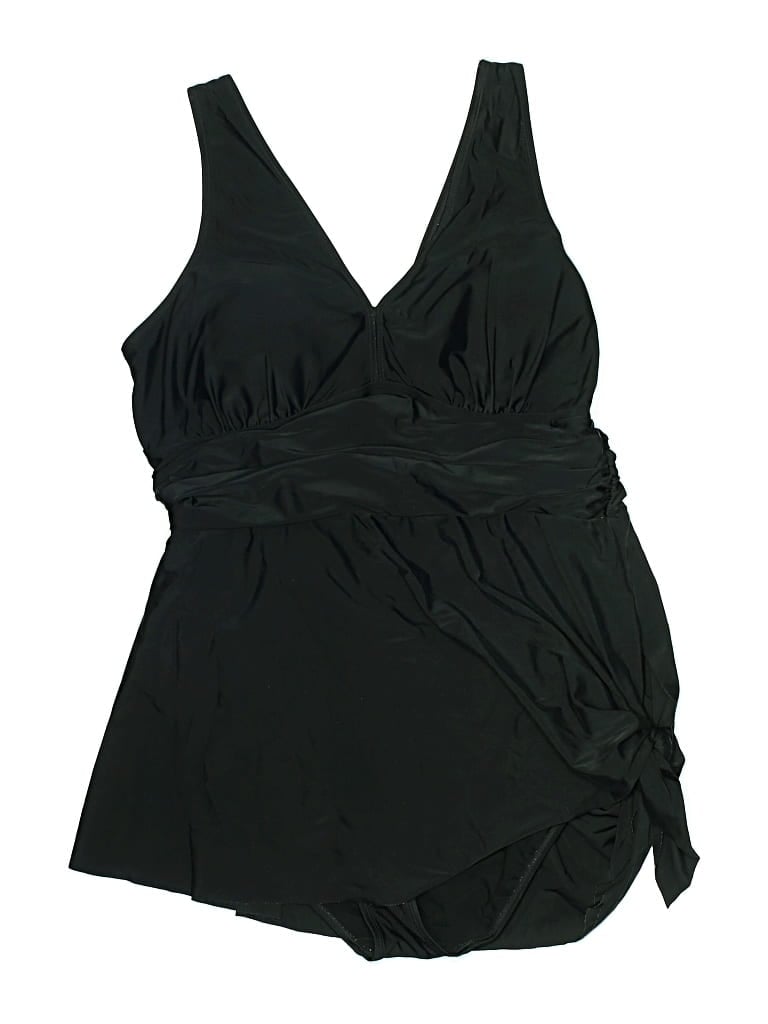 Pre-owned Torrid Swimsuit Top Black Solid Pattern Swimwear