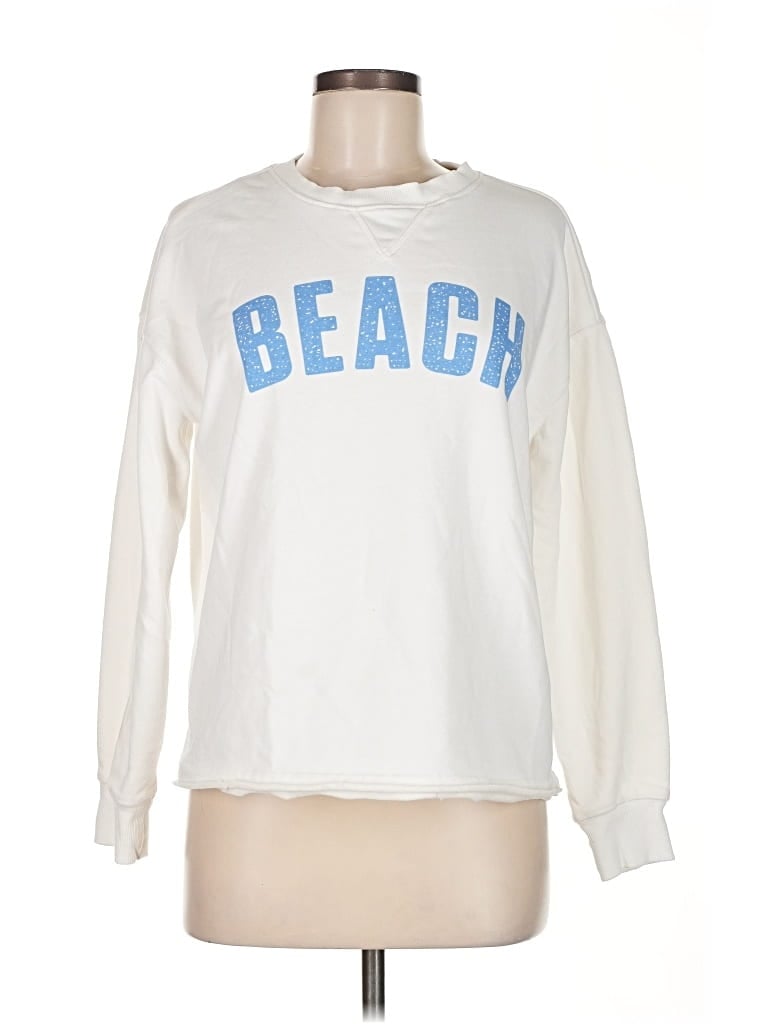 Pre-owned Mia + Tess Sweatshirt In White