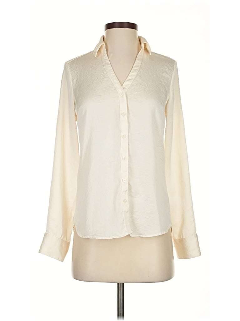 Pre-owned Express Long Sleeve Blouse In White