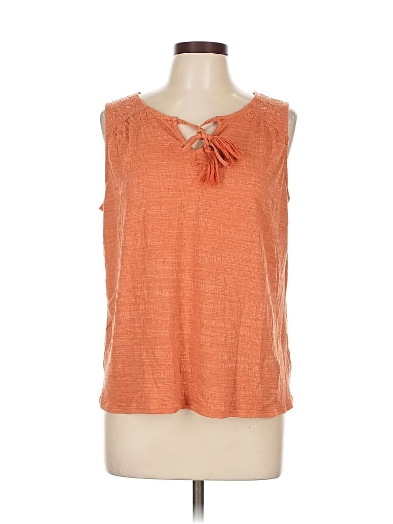 Pre-owned Cable & Gauge Sleeveless Blouse In Orange